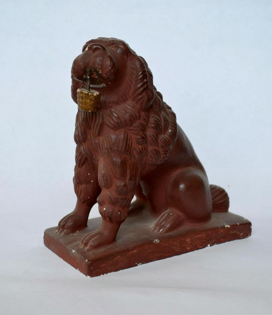 19th C. American Chalkware Dog with Basket; 19th C. (1 of 6)
