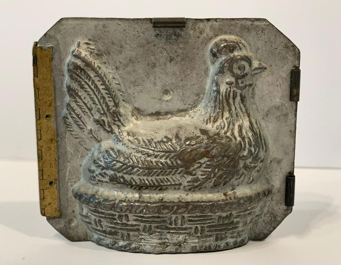 c. 1900 Hen-On-Basket Chocolate/Ice Cream Mold (1 of 4)