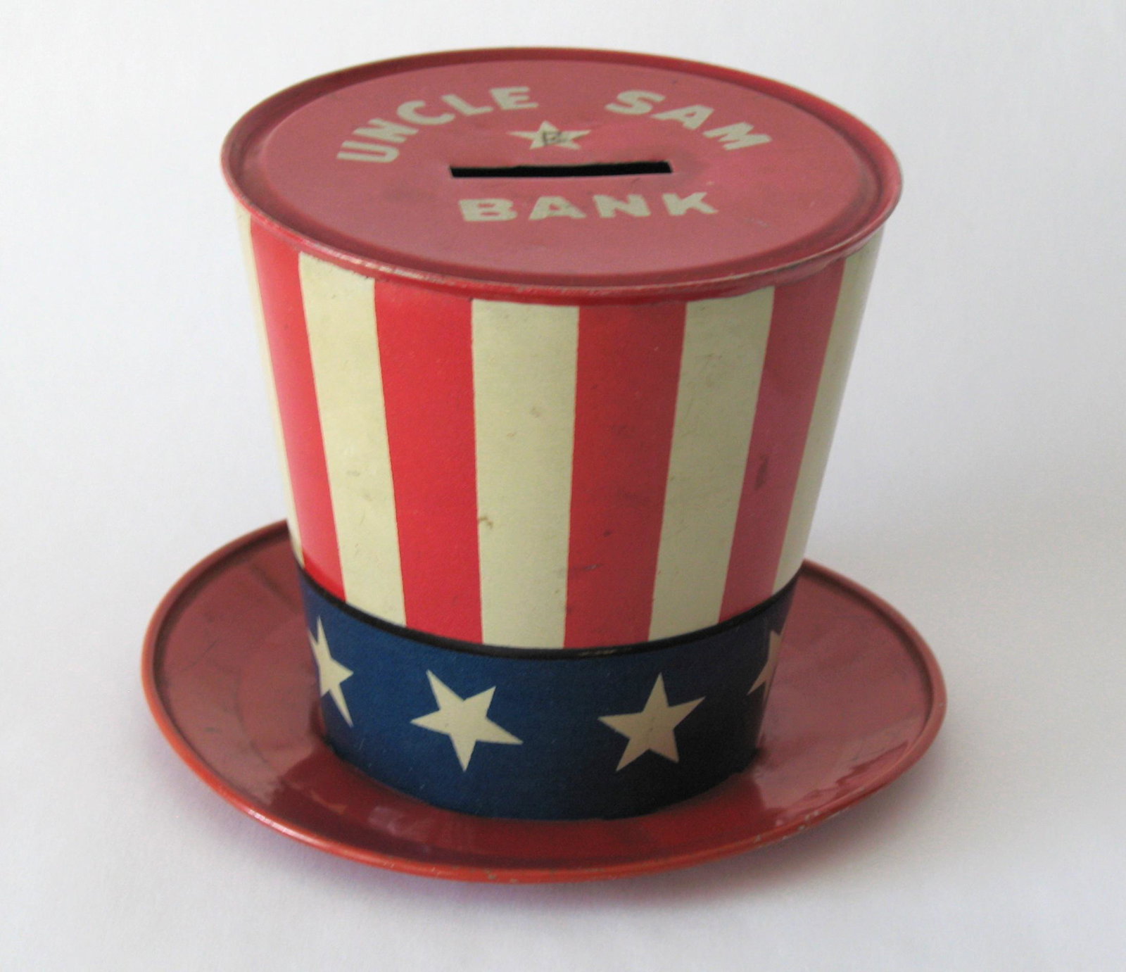 Early tin Uncle Sam hat penny bank. (1 of 3)