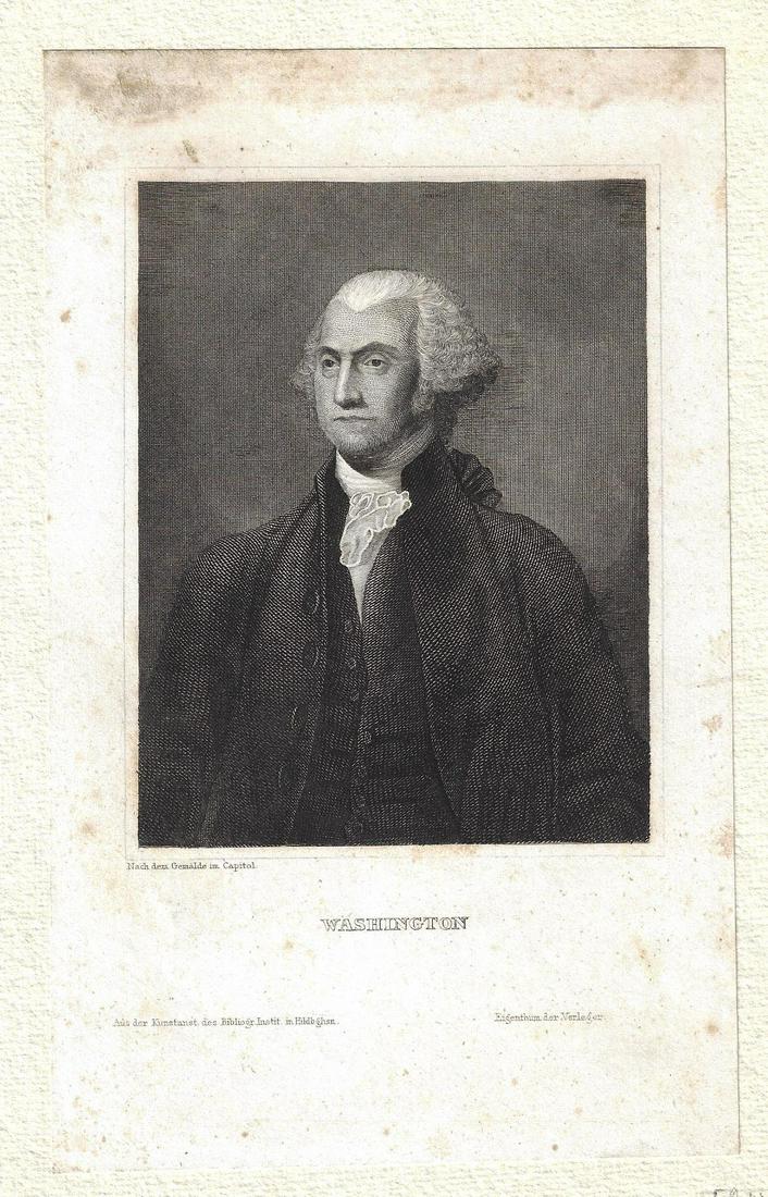 19th C Steel engraving of George Washington (1 of 1)