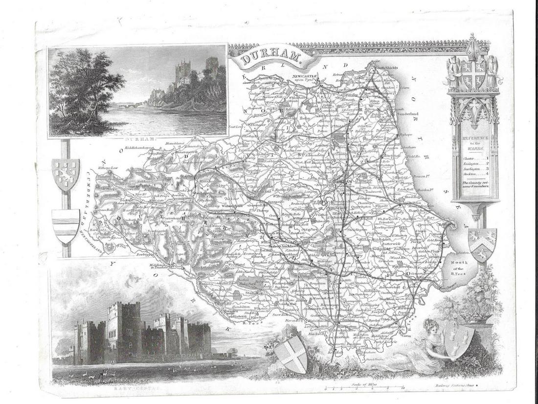 1836 Map of Durham Railway Illustrated (1 of 1)