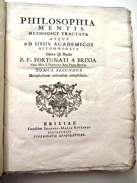 1741 Two-Vol Set Philosophia Mentis Methodice Tracata… (1 of 3)