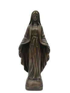 Bronze sculpture 'Mother Mary': Title: Bronze sculpture 'Mother Mary'Maker: UnknownOrigin: BelgiumDate/Period: 1960'sMaterials: BronzeDimensions: 22 cm / 8.8 inch high and 12.5 cm / 5 inches wideAdditional Information: Beautiful