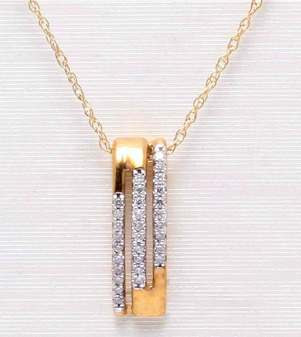 9K YELLOW GOLD CHAIN + PENDANT WITH 0,08CT DIA: Description: 9K YELLOW GOLD CHAIN + PENDANT WITH 0,08CT SI-G DIAMONDS CHAIN LENGTH/ 47CM PENDANT/ 2x0.5CM Packaging: Necklace Jewellery box and an Authenticity Certificate to guarantee the source and 