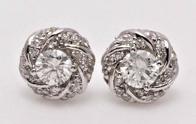 9K WHITE GOLD EARRINGS  WITH 0.49 CT DIA (1 of 8)