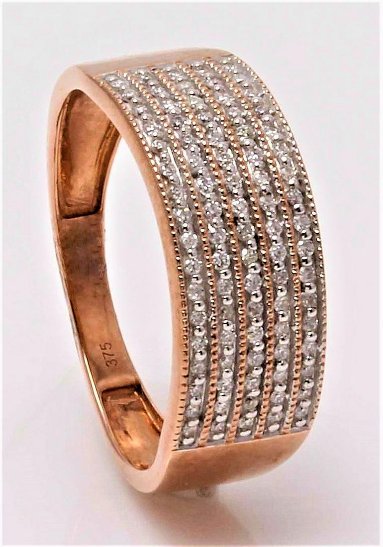 9K ROSE GOLD RING WITH 0.19 CT DIA (1 of 6)