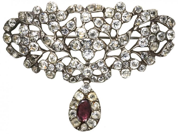 Georgian Silver, Garnet & Paste Brooch (1 of 6)