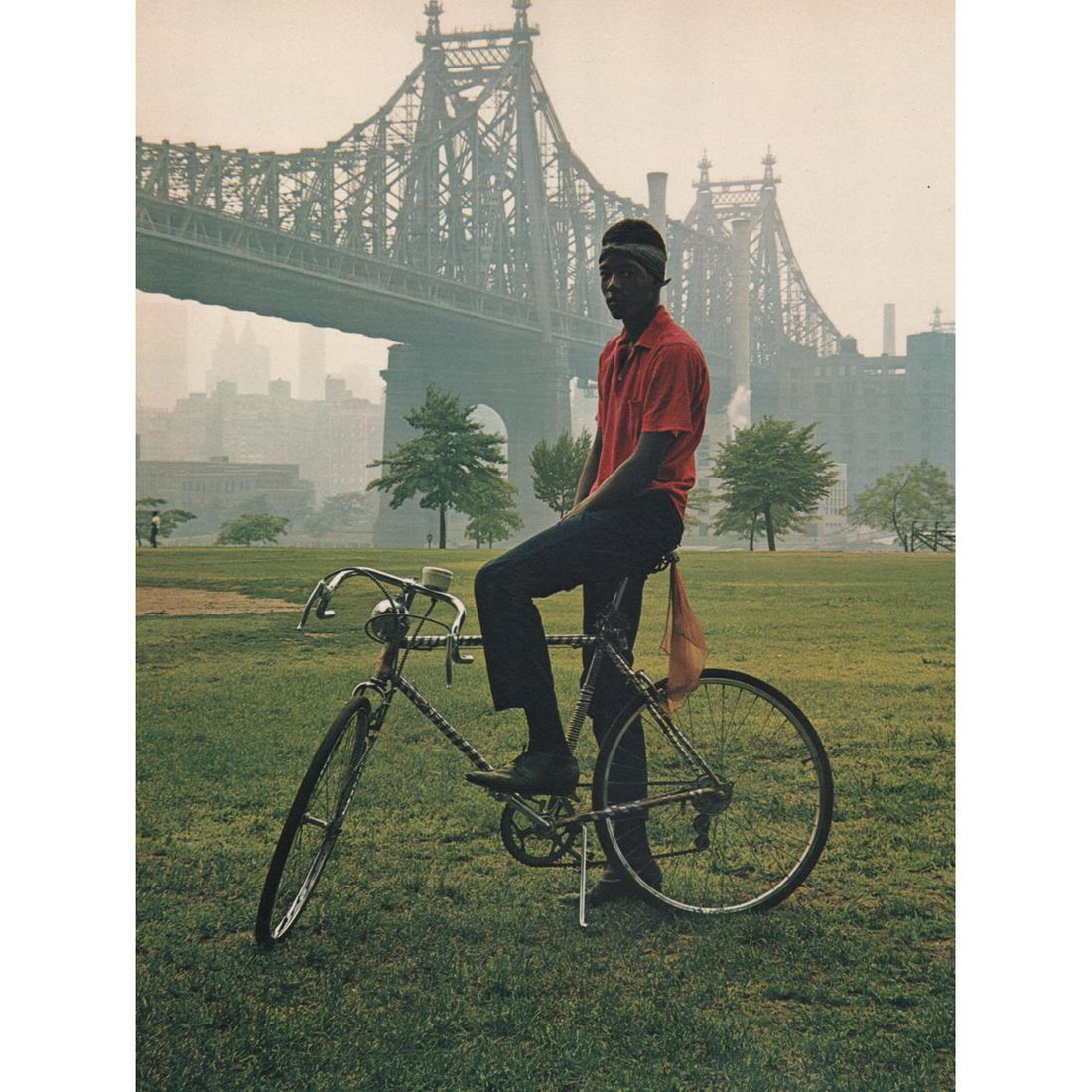 EVELYN HOFER - Queensboro Bridge & Playground: Artist: EVELYN HOFER Print Title: Queensboro Bridge & Playground Medium: Color Sheet-fed Gravure Printing Date: 1960's Printed in Switzerland Image Size approx: 11 x 8 inches Evelyn Hofer (1922-2009) 