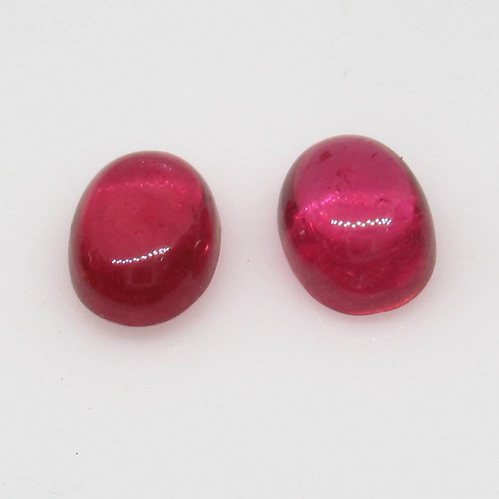 2.52 Ct Natural Red Ruby Oval Pair (1 of 2)
