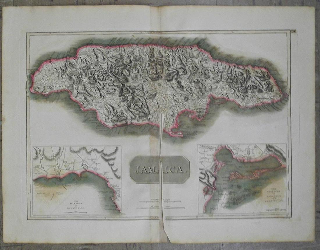 Jamaica.: Title/Content of Map: Jamaica. Cartographer: THOMSON, JOHN & CO. Date: 1817 Publisher: JOHN THOMSON, JUNR. & CO. Size: 19.25Height - 23.5Width No.47 from Thomson's New General Atlas 1817. T. Clerk, en