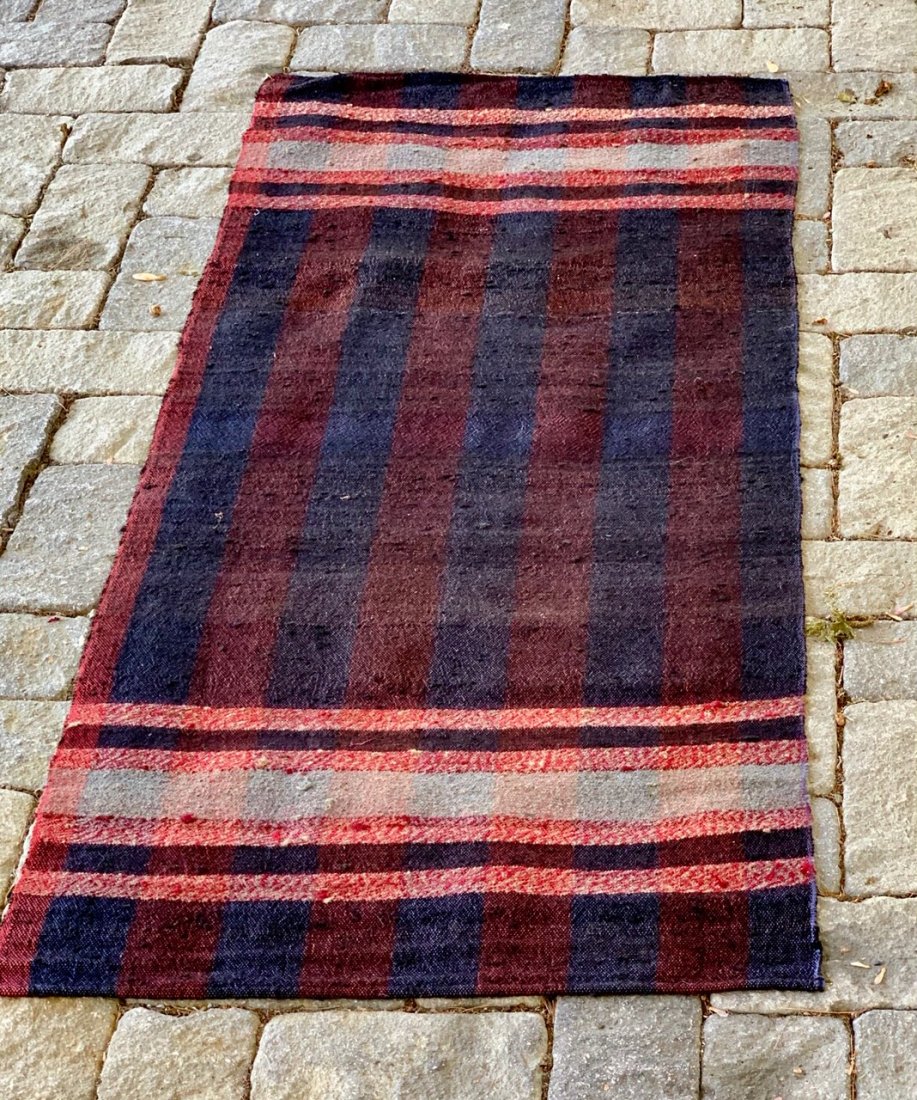 Early 20th c Rag Carpet: Title: Early 20th c Rag Carpet Description: Finely & tightly woven in long rolls & meant to be cut. Dimension: 6 ft. 6 in. x 35 in. Circa: Early 20th c Shipping: Domestic: Flat-rate of $45.00 to anywh