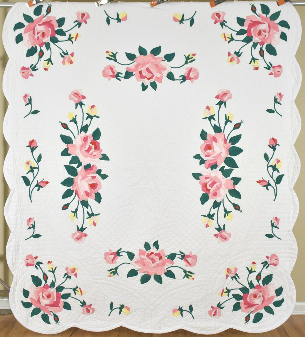 40's Peace Rose Applique Quilt (1 of 9)