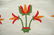 Vintage PRE CIVIL WAR 1850's Red Green & Cheddar Lily - 3