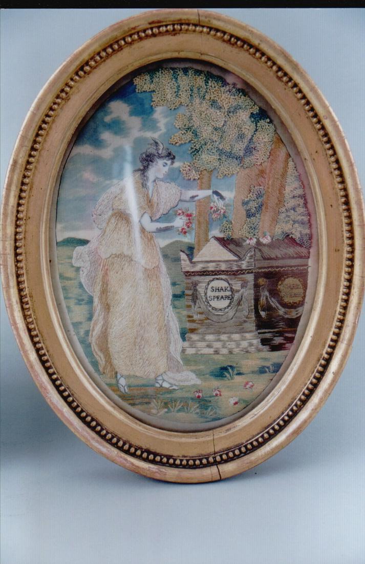A fine needlework and painted silk picture (1 of 1)