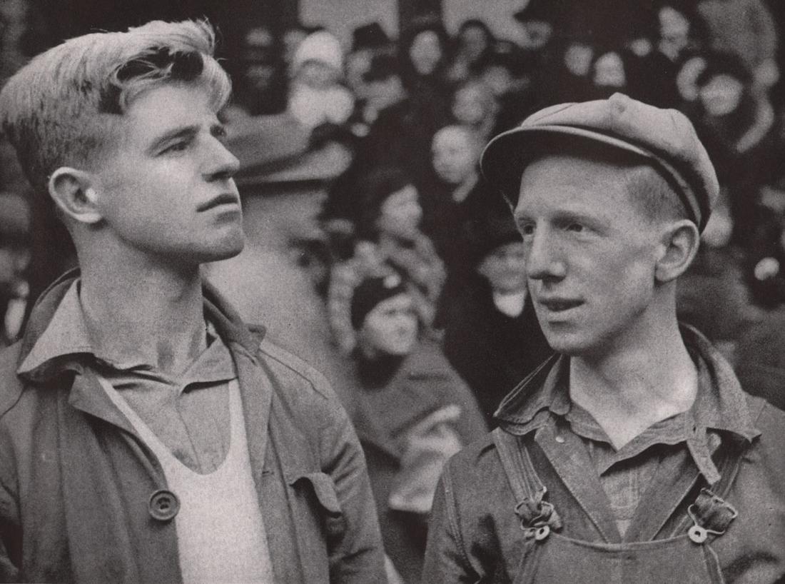 WALKER EVANS - Faces, Pennsylvania Town, 1936: Artist: WALKER EVANS Print Title: Faces, Pennsylvania Town, 1936 Printing Date: 1930’s Medium: Photoengraving Printed in: the USA Image Size: 5.5 x 7” Walker Evans(1903–1975) was one of the most