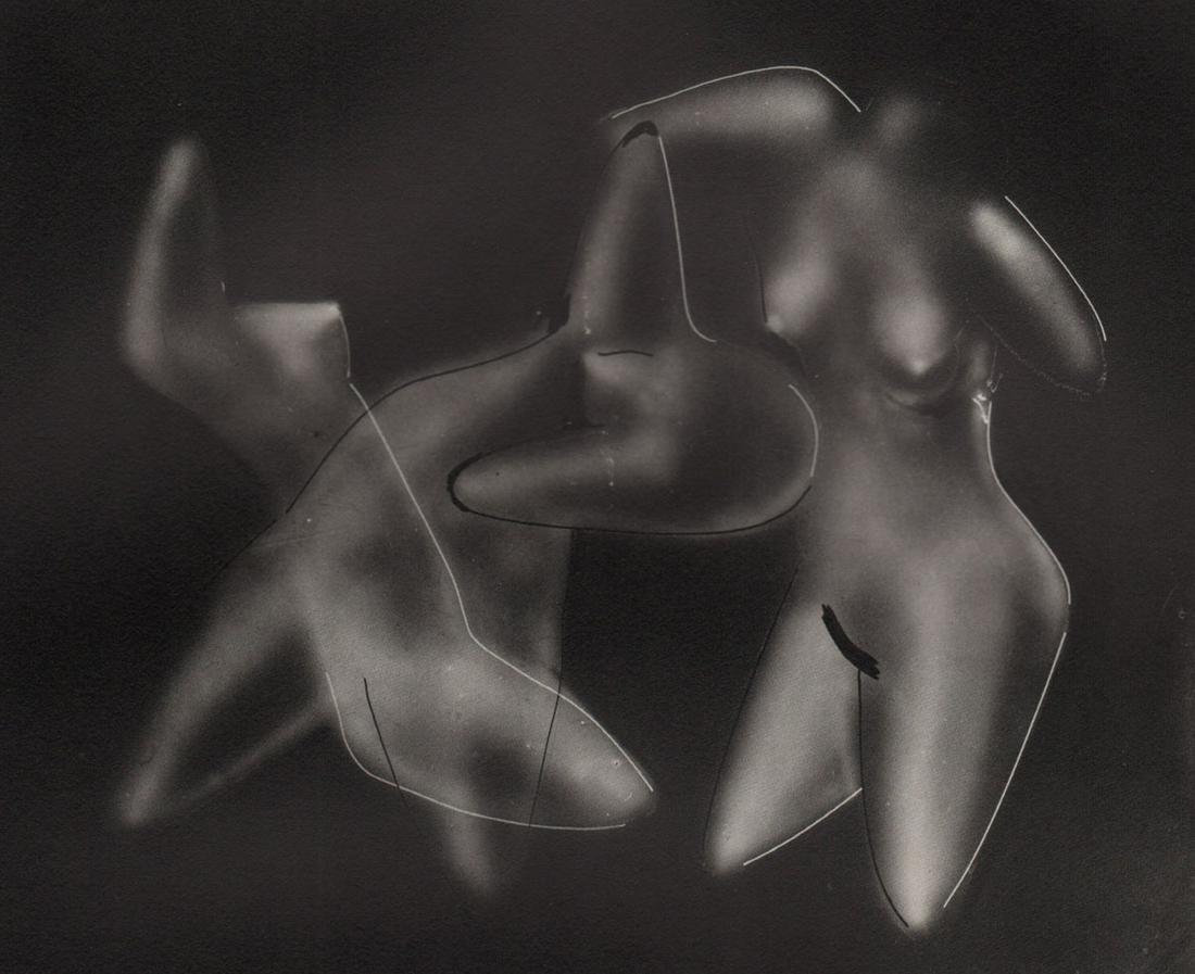 MAN RAY - Nudes, Aerograph, 1919: Artist: MAN RAY Print Title: Nudes, Aerograph, 1919 Medium: PhotoLitho Printed 1980’s in Japan Image size (inches) approx. 5 x 6.5” Man Ray was an American visual artist who spent most of his care