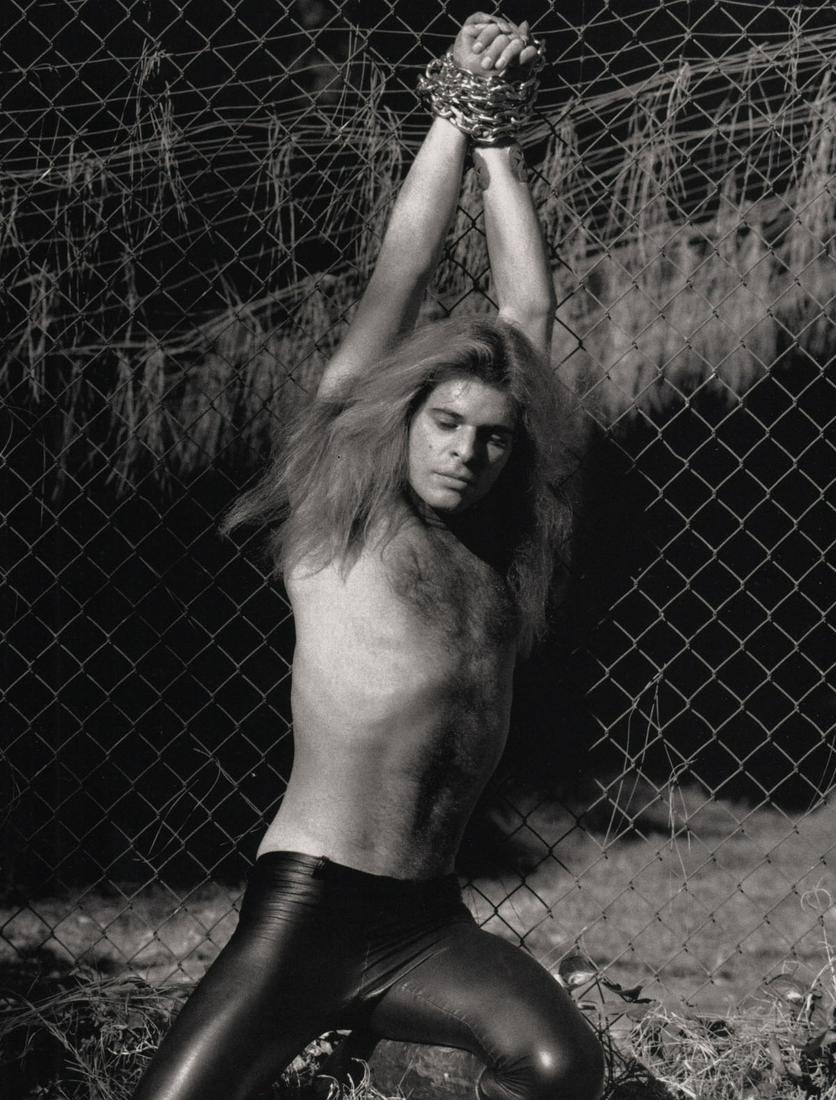 HELMUT NEWTON - David Lee Roth left chained and hanging: Artist: HELMUT NEWTON Print Title: David Lee Roth left chained and hanging Medium:Photolitho Printed in 2000’s in Italy Image size (inches) approx. 9.5 x 7.5” Helmut Newton (1920-2004) was a Germ