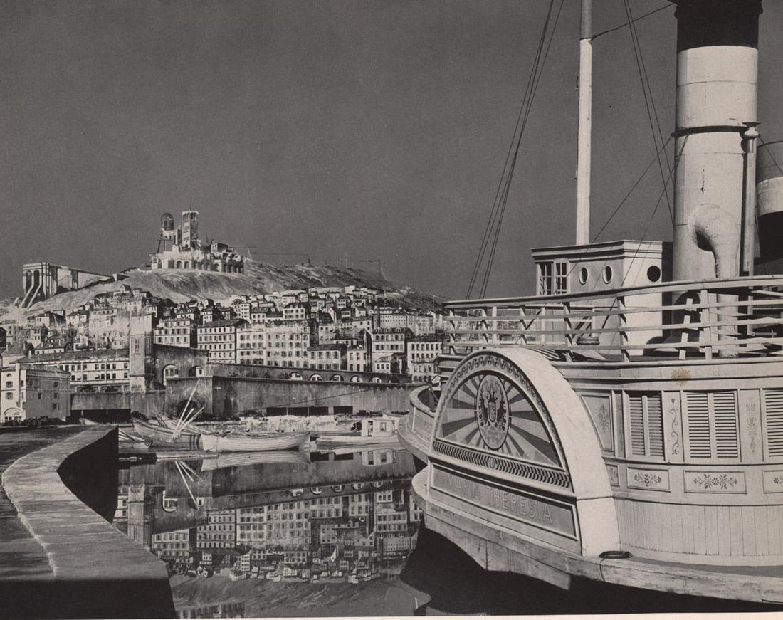 EDWARD WESTON - Ghost Set, MGM: Artist: EDWARD WESTON Print Title: Ghost Set, MGM Medium: Photoengraving Printed in USA in 1940’s Image Size approx: 7 x 9” Edward Weston 1886-1958) was a 20th-century American photographer, consi