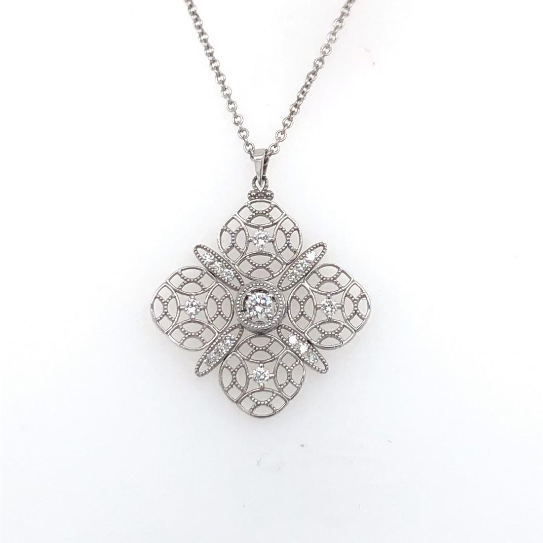 TACORI 0.20 Ctw Diamond Pendant 18KT White Gold with (1 of 3)