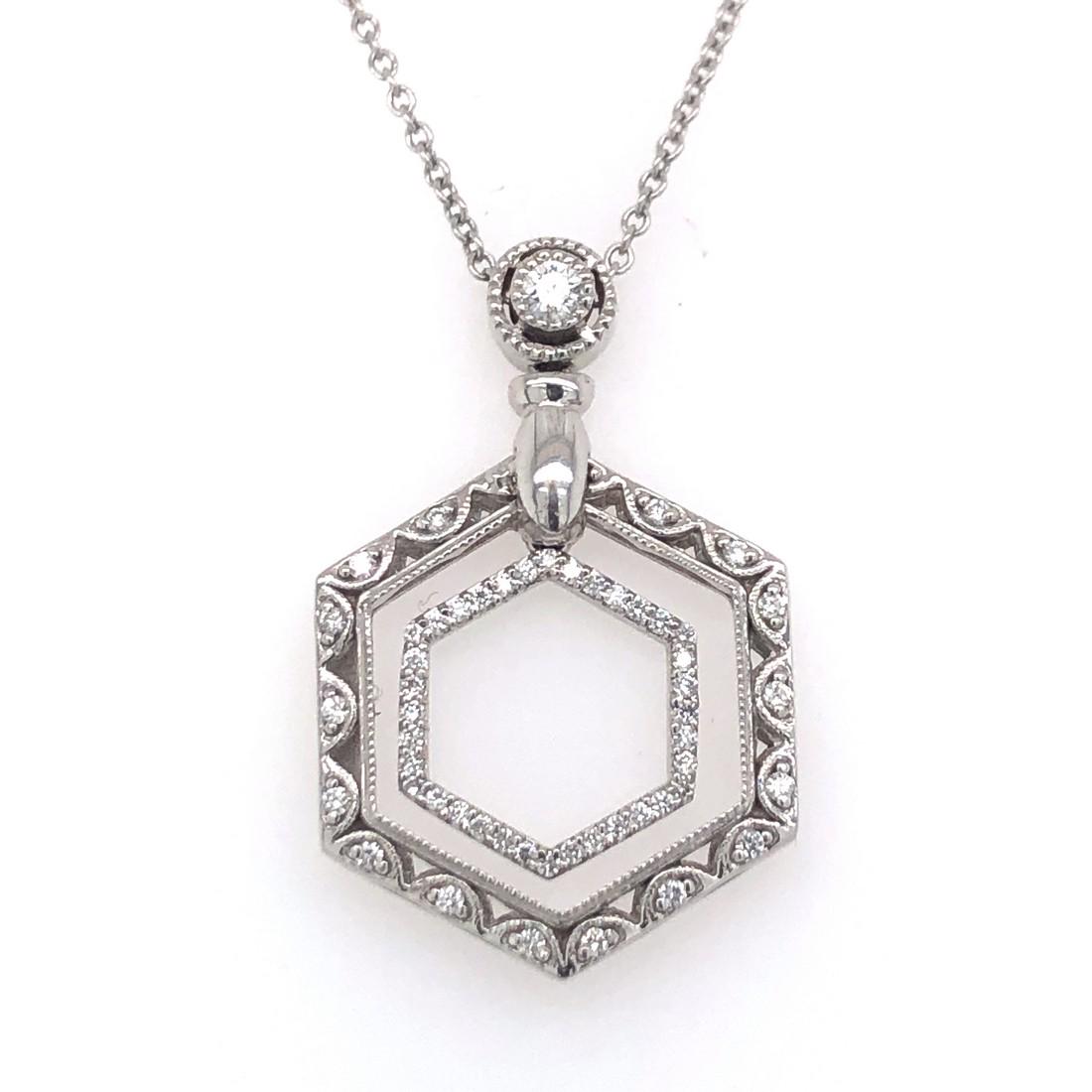 TACORI 0.33 Ctw Diamod Pendant 18KT White Gold with (1 of 3)