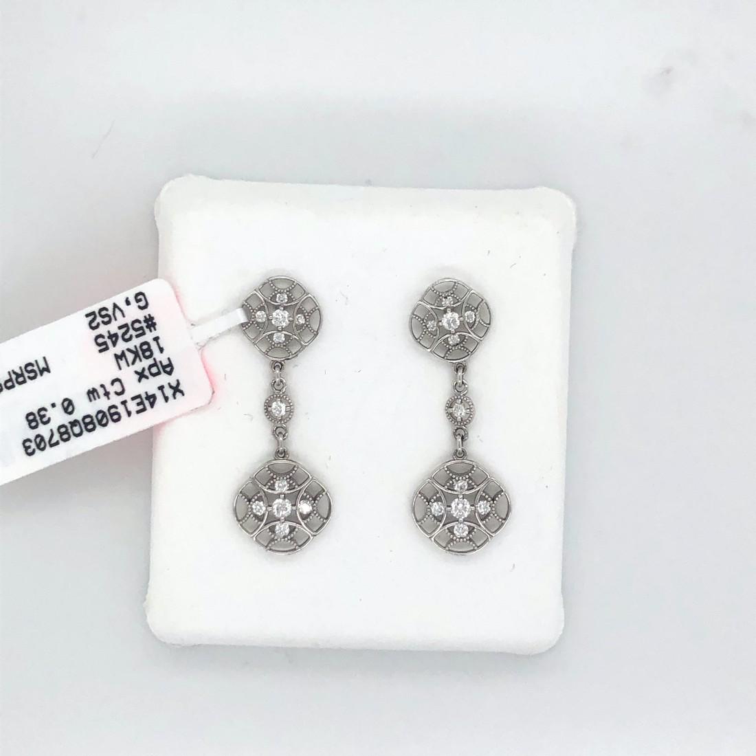 TACORI 0.37 Ctw Diamond Circle Drop Earring 18KT White (1 of 2)