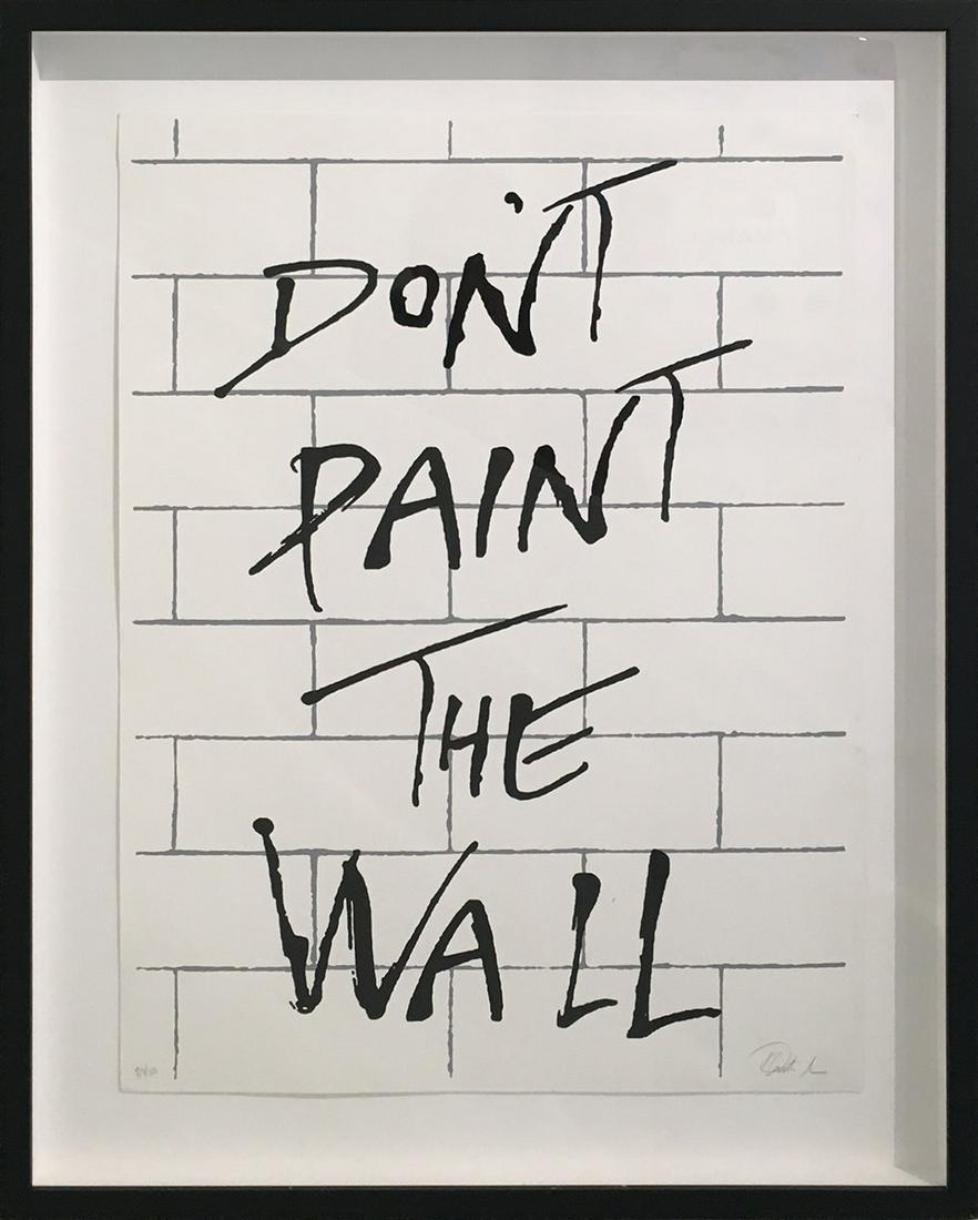 Plastic Jesus - Don't Paint the Wall: Artist: Plastic Jesus Title: Don't Paint the Wall Medium: Limited Edition (50) Screenprint Dimendion: 24 x 20 in Reserve: $800.00 Shipping: Domestic: Flat-rate of $90.00 to anywhere within the contigu
