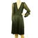 Duyan Green 100% silk Knee Length V Neck Long Sheer
