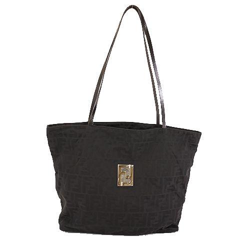 Fendi | Black Nylon Zucca Tote: Title: Fendi | Black Nylon Zucca Tote Material: Nylon, Leather Size: Height : 11.81 - Width : 12.59 - Width : 0.39 - Strap Drop :11.5 Additional Info: Fendi | Black Nylon Zucca Tote - Great versatile 