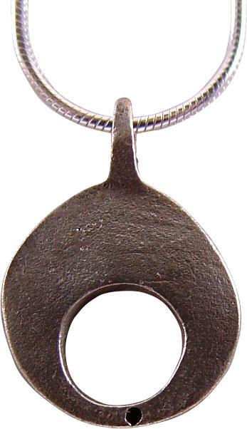 VIKING LUNAR AMULET NECKLACE, 9th-10th CENTURY JEWELRY: As expert navigators, Vikings studied, recorded, and could predict celestial activity. They attributed supernatural qualities and personas to the heavenly bodies. Among the most important was the sun 