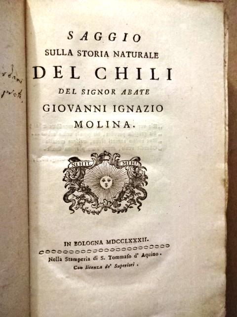 1782 Saggio Sulla Storia Naturale Del Chili (1 of 5)