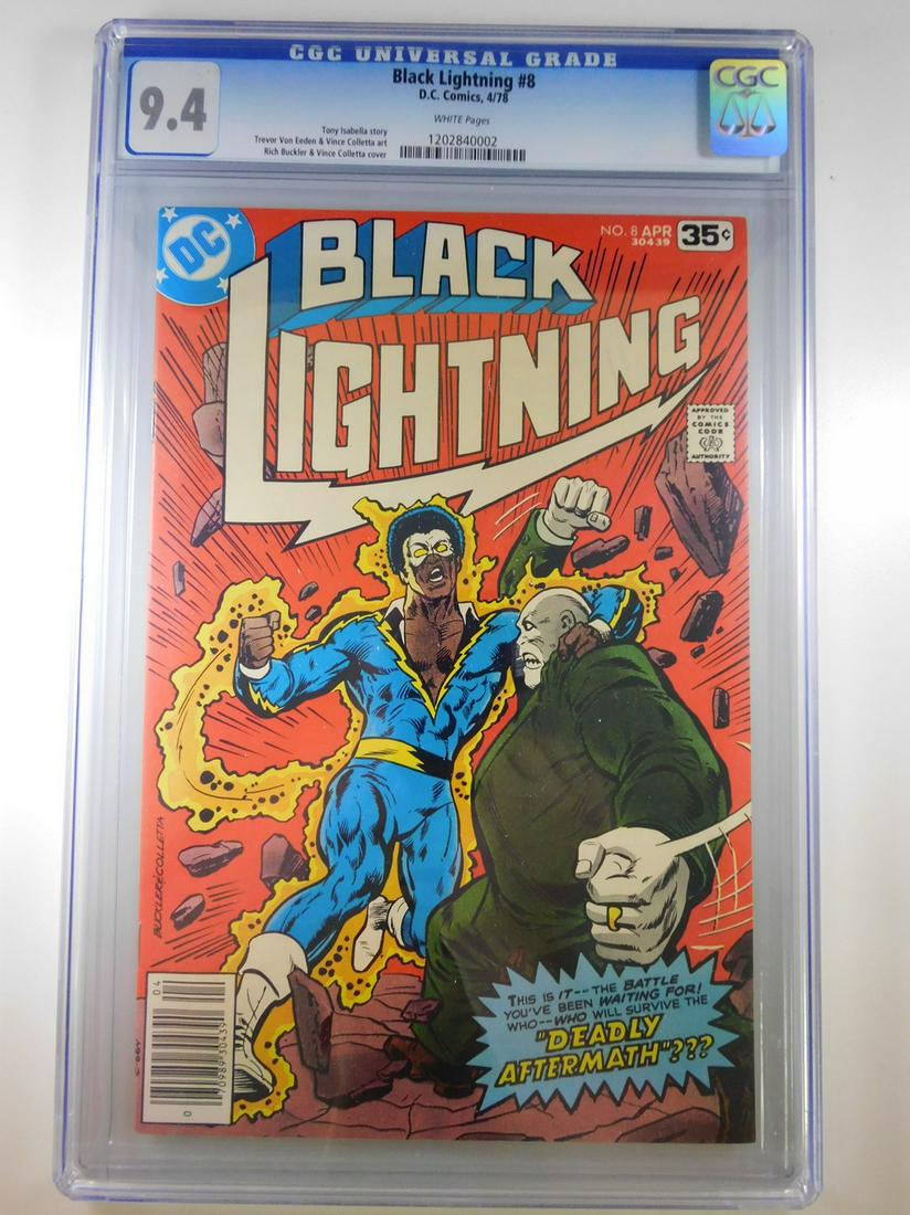 Black Lightning #8 CGC 9.4 Two Small Cracks in Slab (1 of 2)