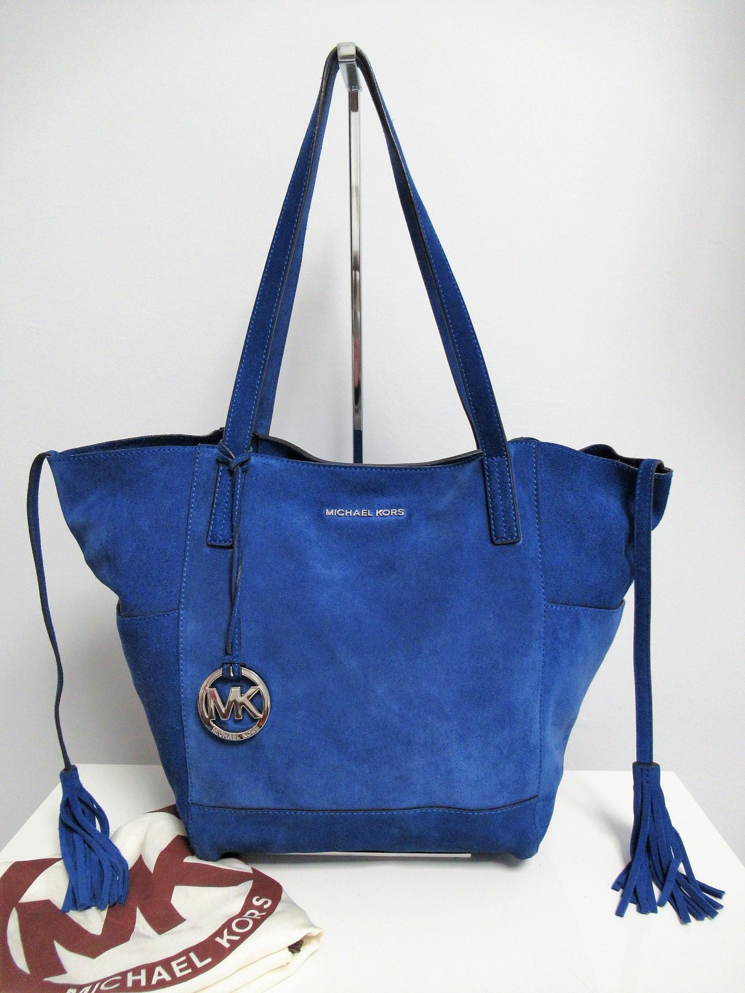 bright blue michael kors bag