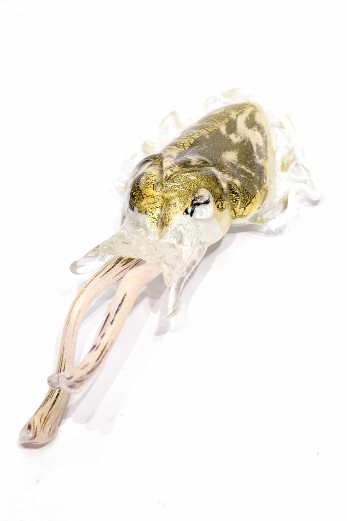 Murano glass sculpture “ Cuttlefish “ signed: Additional Information: Murano glass bicolour hourglass incalmo, made by glass master De Mio Giuliano. Item signed by master. Date/Period: 2020 Maker: De Mio Giuliano Origin: Murano Material: Glass Si