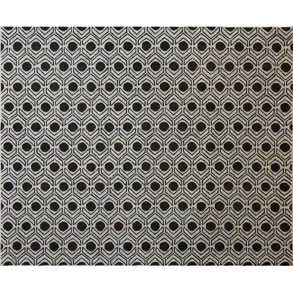 David Hicks Rug: Op Art wool area rug with overall geometric design attributed to David Hicks MAKER David Hicks DIMENSIONS 82" x 71" ORIGIN London, England PERIOD 1960's CONDITION Good <