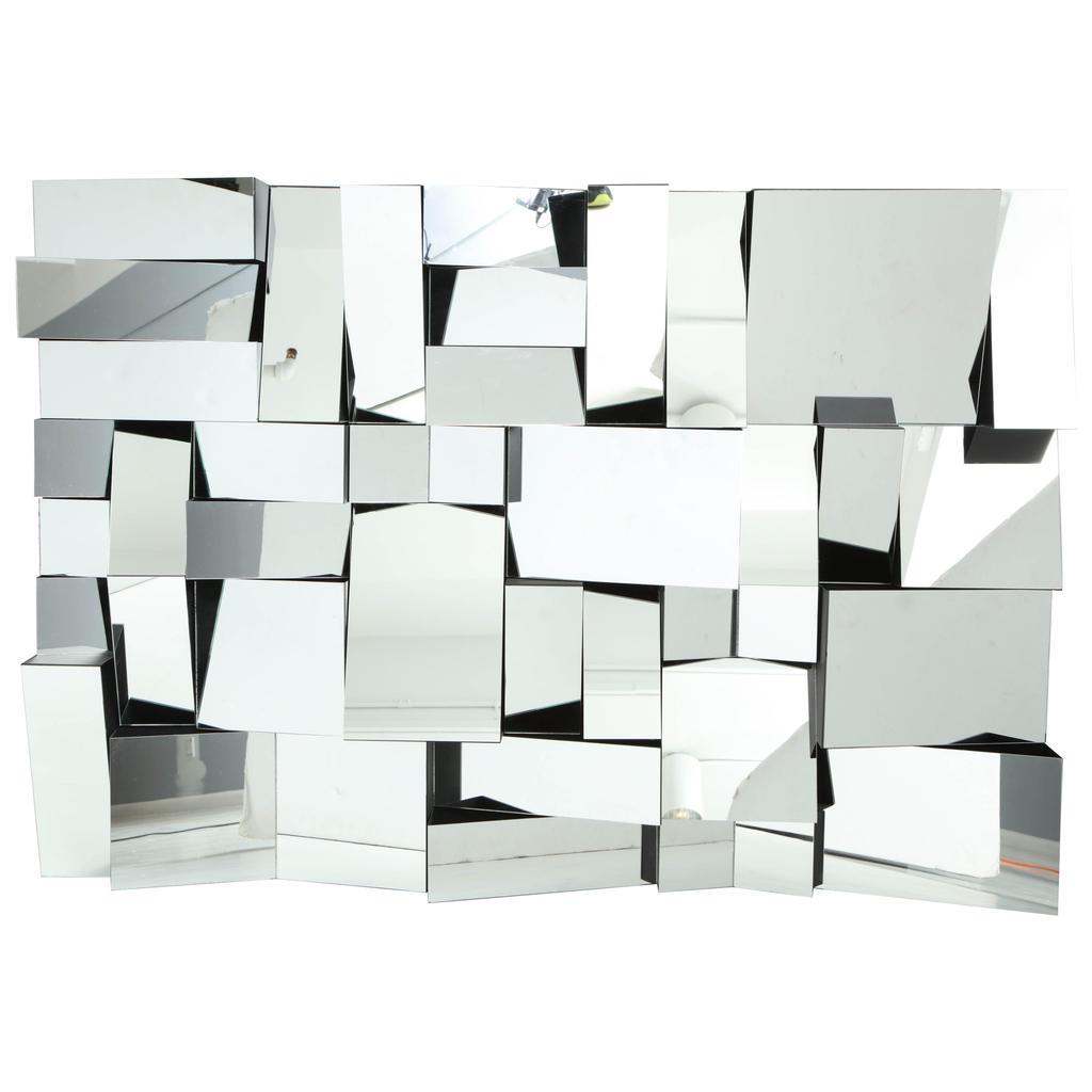 "Slopes" Mirror by Neal Small, circa 1970s: Slopes mirror attributed to Neal Small. Made of multifaceted mirrors mounted on black metal with a painted wood back. About the Artist: Neal Small, regarded by the NY Times as the "Prince of Plastics"