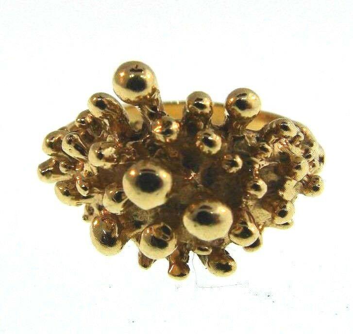 UNIQUE 14k Yellow Gold Modernist Ring Vintage (1 of 6)