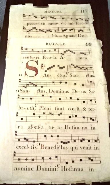 18th C Large Manuscript Hymnal Leaves (1 of 3)