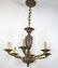 FRENCH Art Deco CHANDELIER Brass and bronze Sue et Mare - 4