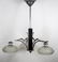 FRENCH ART DECO CHANDELIER MOLDED Etched GLASS MUELLER