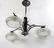 FRENCH ART DECO CHANDELIER MOLDED Etched GLASS MUELLER - 2
