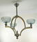 FRENCH ART DECO CUBIST CHANDELIER GLASS GLOBE - 2
