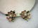 Vintage Joan Rivers Enameled Floral Gold Clip Earrings,