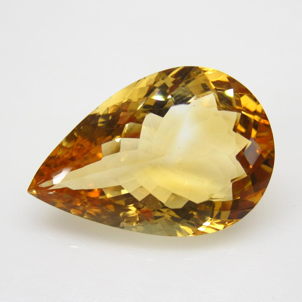 19.30 Ct Natural Yellow Citrine 25X16 mm Pear Cut (1 of 2)