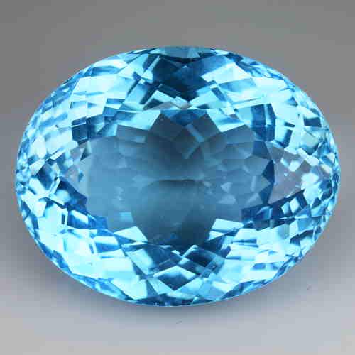 44.50 CTS NATURAL FLAWLESS BLUE TOPAZ OVAL SHAPE GOOD (1 of 2)