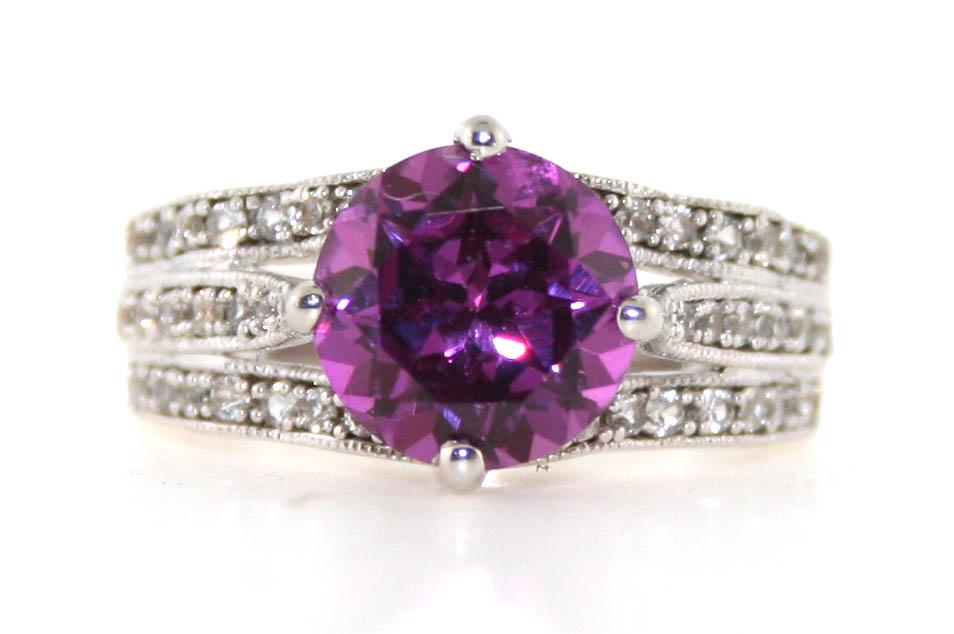 0.70 Ct Natural Diamond & 2 Ct Created Rasberry: No Reserve! 0.70 Ct Natural Diamond & 2 Ct Created Rasberry Tourmaline Sterling Silver Ring Shipping: Domestic: Flat-rate of $9.99 to anywhere within the contiguous U.S. International: Foreign shippin