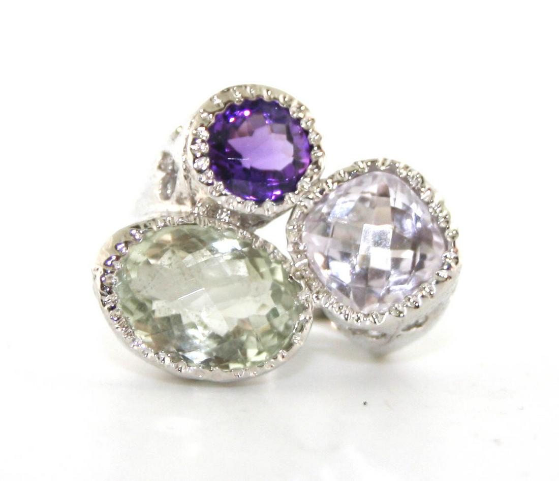 25 Ct Created Kunzite Green & Purple Amythest man’s (1 of 1)