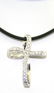 1 Ct Created Sapp Sterling Silver Cross Necklace
