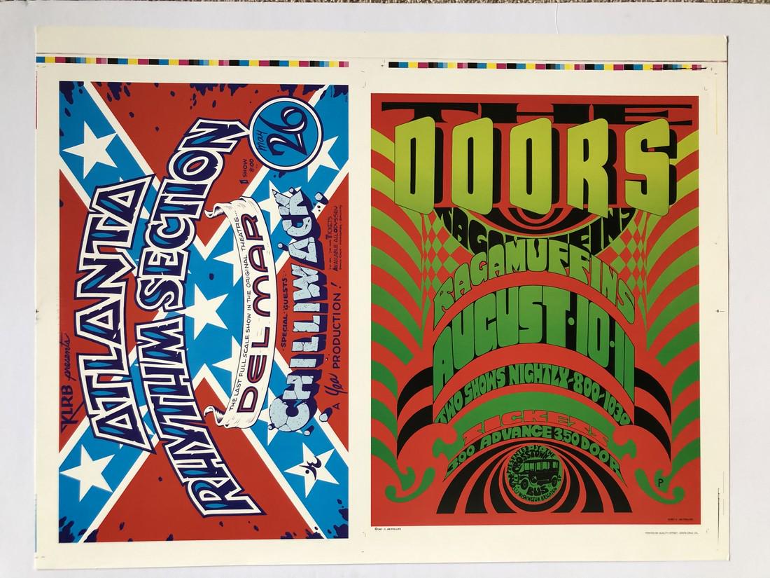 DOORS / ARS UNCUT PROOF: This uncut reissued proof for THE DOORS ! ! ! with Art by Jim Phillips features Atlanta Rhythm Section, at Del Mar and the DOORS at the Crosstown Bus. Reserve: $50.00 Shipping: Domestic: Flat-rate of 