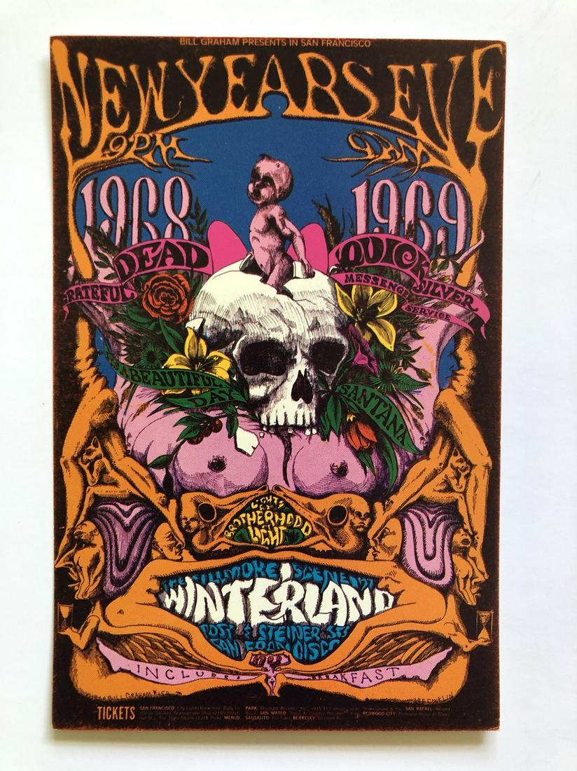 BG # 152 GRATEFUL DEAD FILLMORE POSTCARD: BG # 152 GRATEFUL DEAD FILLMORE POSTCARD - STAMP BACK BG152Grateful DeadQuicksilver Messenger ServiceIt's A Beautiful DaySantana 12/31/1968 Winterland Artist: Lee Conklin Reserve: $20.00 Shipping: Dom