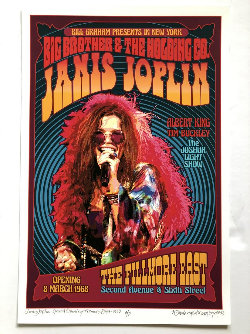SIGNED ARTISTS PROOF JANIS JOPLIN: SIGNED ARTISTS PROOF JANIS JOPLIN - DAVID EDWARD BYRD Reserve: $40.00 Shipping: Domestic: Flat-rate of $12.00 to anywhere within the contiguous U.S. International: Foreign shipping rates are determine